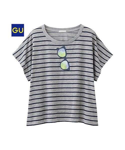 GU(ジーユー)の「(GU)グラフィックT(マリン・半袖)C(WOMEN ⁄ グラフィックTシャツ・レディース・OFF WHITE/GRAY/BLACK・S/M/L/XL)」の3枚目の写真