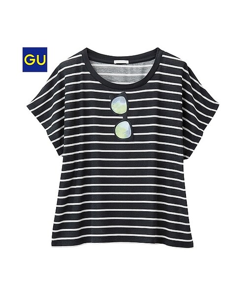 GU(ジーユー)の「(GU)グラフィックT(マリン・半袖)C(WOMEN ⁄ グラフィックTシャツ・レディース・OFF WHITE/GRAY/BLACK・S/M/L/XL)」の2枚目の写真