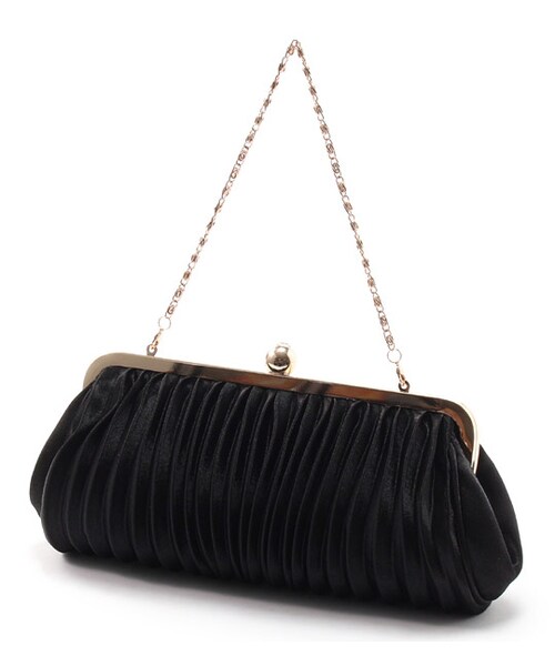 laboratory work（ラボラトリーワーク）の「パールビーズ使いサテンクラッチバッグ（バッグ・レディース・ブラック/ベージュ）」の4枚目の写真