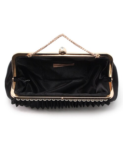 laboratory work（ラボラトリーワーク）の「パールビーズ使いサテンクラッチバッグ（バッグ・レディース・ブラック/ベージュ）」の9枚目の写真