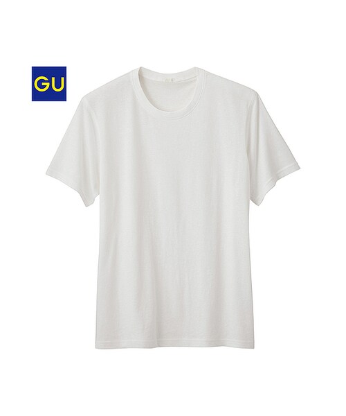 GU(ジーユー)の「(GU)メランジクルーネックT(半袖)(MEN ⁄ カットソー・メンズ・LIGHT BLUE/PINK/WHITE/GREEN/YELLOW/NAVY/DARK GRAY・L/M/XL/S)」の2枚目の写真