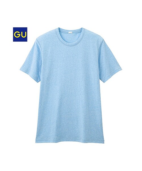 GU(ジーユー)の「(GU)メランジクルーネックT(半袖)(MEN ⁄ カットソー・メンズ・LIGHT BLUE/PINK/WHITE/GREEN/YELLOW/NAVY/DARK GRAY・L/M/XL/S)」の1枚目の写真