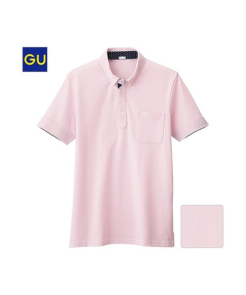 GU（ジーユー）の「（GU）ボタンダウンポロシャツ（半袖）（MEN ⁄ カットソー）」 WEAR
