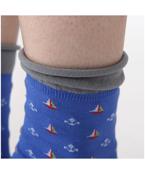 靴下屋（クツシタヤ）の「ヨット柄ショートソックス（ソックス・靴下・レディース・オフホワイト/シルバーグレー/ベージュ/アカ/ブルー/ネイビー・22.0～24.0cm）」の11枚目の写真
