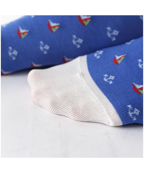 靴下屋（クツシタヤ）の「ヨット柄ショートソックス（ソックス・靴下・レディース・オフホワイト/シルバーグレー/ベージュ/アカ/ブルー/ネイビー・22.0～24.0cm）」の13枚目の写真