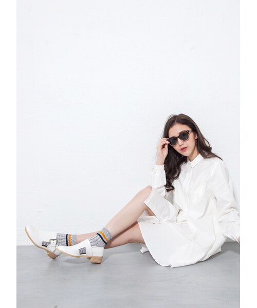 gracegift（グレースギフト）の「韓國側鏤空飾釦孟克鞋（シューズ・レディース・黑/白・36/37/38/39/40）」の10枚目の写真