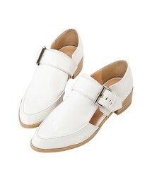 gracegift | 韓國側鏤空飾釦孟克鞋(シューズ)