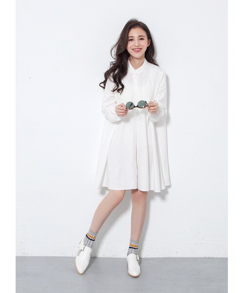 gracegift（グレースギフト）の「韓國側鏤空飾釦孟克鞋（シューズ・レディース・黑/白・36/37/38/39/40）」の6枚目の写真