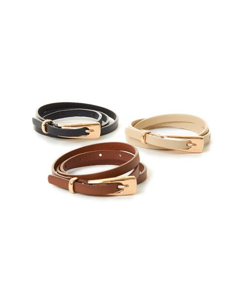 DRWCYS（ドロシーズ）の「レザー細ベルト（ファッション雑貨・レディース・ブラック/アイボリー/ブラウン）」の4枚目の写真