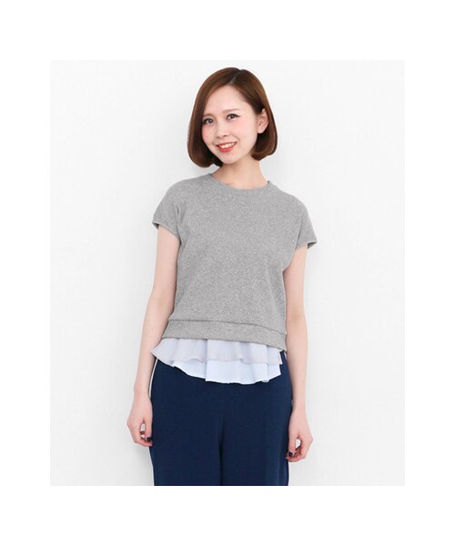 KBF(ケイビーエフ)の「2WAYペプラムプルオーバー(トップス・レディース・OFF/TOPGRAY/NAVY・one)」の6枚目の写真