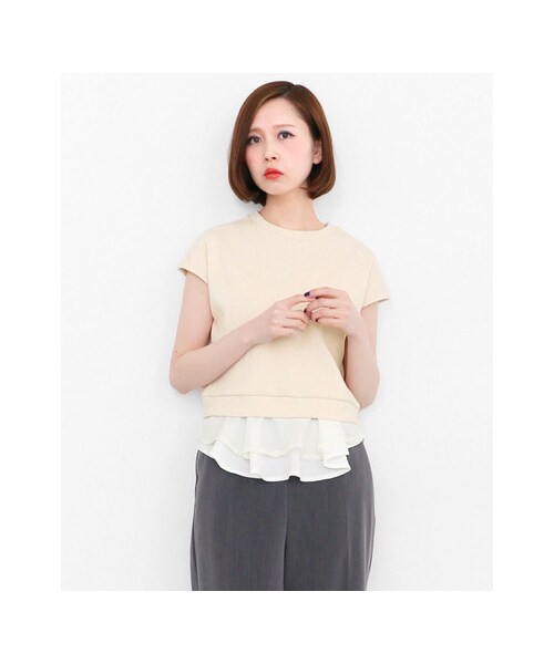 KBF(ケイビーエフ)の「2WAYペプラムプルオーバー(トップス・レディース・OFF/TOPGRAY/NAVY・one)」の5枚目の写真