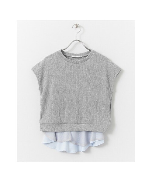 KBF(ケイビーエフ)の「2WAYペプラムプルオーバー(トップス・レディース・OFF/TOPGRAY/NAVY・one)」の2枚目の写真