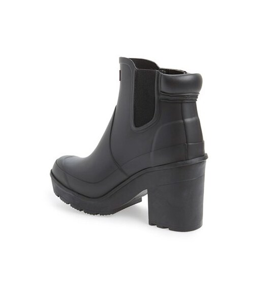 HUNTER（ハンター）の「Hunter 'Original - Block Heel' Chelsea Rain Boot (Women)（ブーツ・レディース・Black・6 M/8 M/5 M/7 M/9 M/10 M）」の3枚目の写真