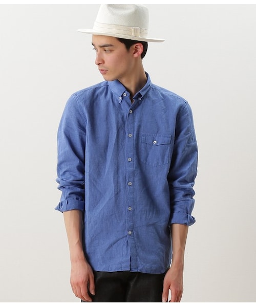 JUNRED（ジュンレッド）の「コットンリネンシャツ（ブラウス/シャツ・メンズ・ホワイト/ネイビー/ブルー/レッド・0/1/2/3）」の5枚目の写真