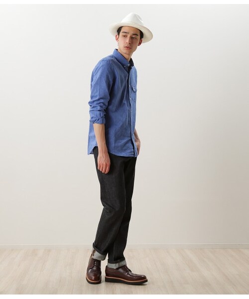 JUNRED（ジュンレッド）の「コットンリネンシャツ（ブラウス/シャツ・メンズ・ホワイト/ネイビー/ブルー/レッド・0/1/2/3）」の8枚目の写真