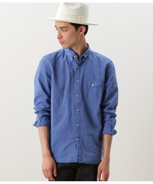 JUNRED（ジュンレッド）の「コットンリネンシャツ（ブラウス/シャツ・メンズ・ホワイト/ネイビー/ブルー/レッド・0/1/2/3）」の3枚目の写真