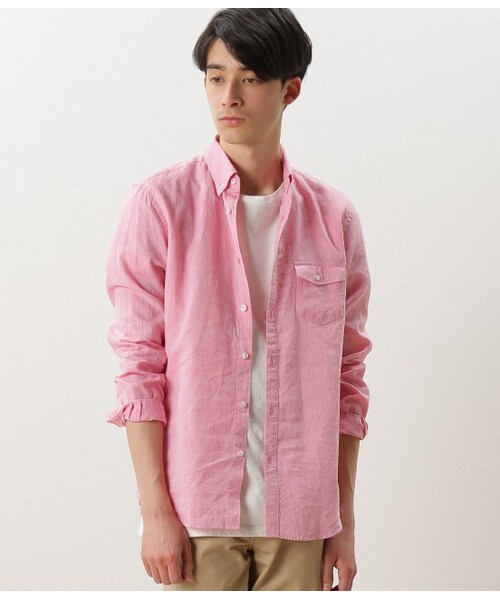 JUNRED（ジュンレッド）の「コットンリネンシャツ（ブラウス/シャツ・メンズ・ホワイト/ネイビー/ブルー/レッド・0/1/2/3）」の4枚目の写真