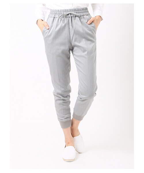 earth music&ecology（アースミュージックアンドエコロジー）の「裾リブパンツ（パンツ・レディース・ライトグレー/ブラック・S/M）」の7枚目の写真