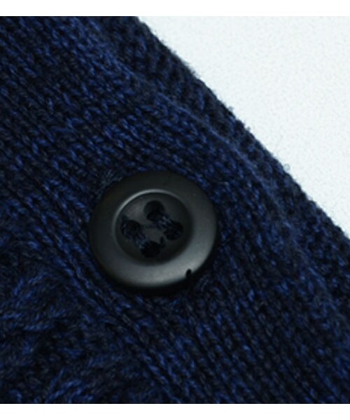 HAMNETT（ハムネット）の「【HAMNETT】 CABLE KNIT SHORT PULLOVER（トップス・メンズ・ネイビー/アイボリー・S/M/L）」の7枚目の写真