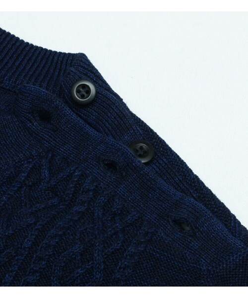 HAMNETT（ハムネット）の「【HAMNETT】 CABLE KNIT SHORT PULLOVER（トップス・メンズ・ネイビー/アイボリー・S/M/L）」の6枚目の写真