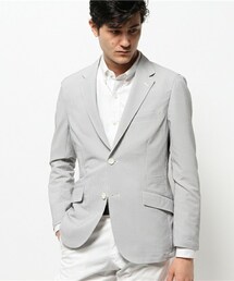 MEN'S BIGI | シアサッカー ストレッチジャケット/オンオフ兼用(テーラードジャケット)