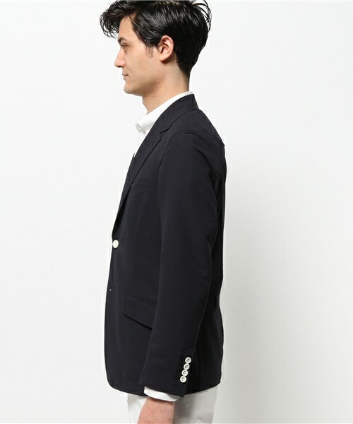 MEN'S BIGI（メンズビギ）の「シアサッカー ストレッチジャケット/オンオフ兼用（テーラードジャケット・メンズ・ホワイト/ネイビー・SMALL/MEDIUM/LARGE）」の4枚目の写真