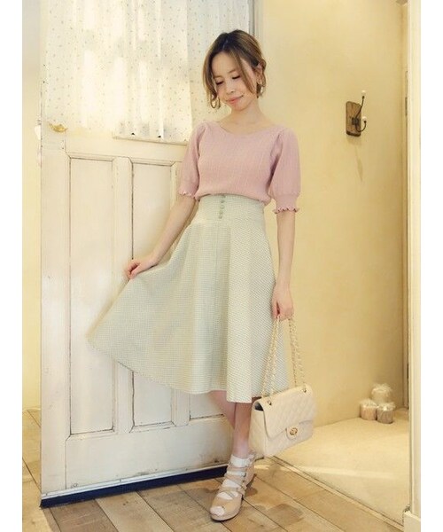 0044(ゼロゼロヨンヨン)の「バックリボンケーブル編み半袖ニットプルオーバー/F&A(ワンピース・レディース・その他)」の4枚目の写真