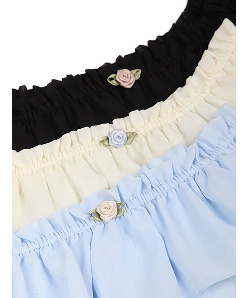 100percent(ヒャクパーセント)の「シフォンオフショルダー半袖プルオーバーブラウス/F&A(ワンピース・レディース・その他)」の4枚目の写真