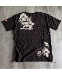 BRIMSTONE&TREACLE | ボタニカルプリントTシャツ　BK(Tシャツ/カットソー)