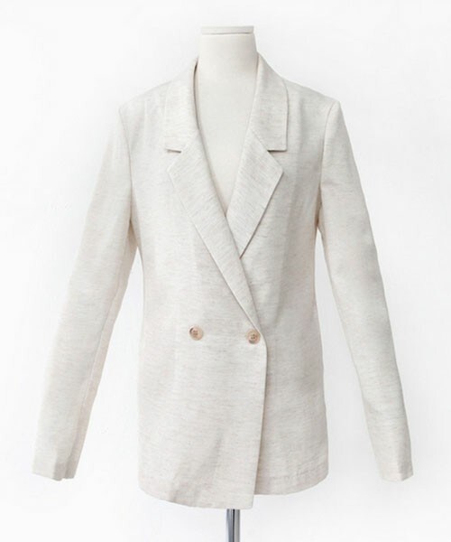 DHOLIC（ディーホリック）の「ライトカラーレーヨンミックスジャケット（テーラードジャケット・レディース・ホワイトアイボリー/ライトベージュ・FREE）」の2枚目の写真