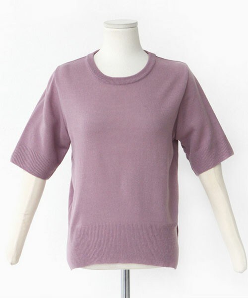 DHOLIC（ディーホリック）の「ラウンドネックサイドスリットトップス（Tシャツ/カットソー・レディース・アイボリー/ライトパープル/ネイビー/ミント/ベージュ/ブラック・FREE）」の6枚目の写真