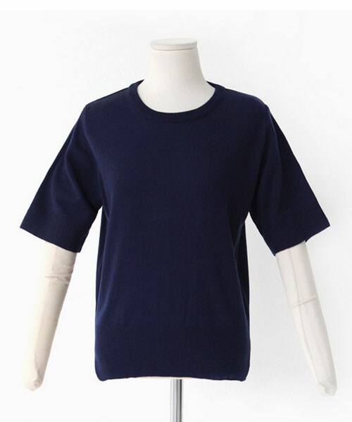 DHOLIC（ディーホリック）の「ラウンドネックサイドスリットトップス（Tシャツ/カットソー・レディース・アイボリー/ライトパープル/ネイビー/ミント/ベージュ/ブラック・FREE）」の5枚目の写真