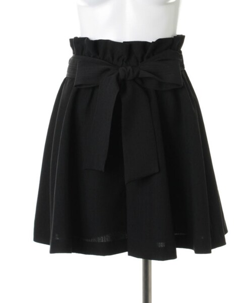 31 Sons de mode(トランテアン ソン ドゥ モード)の「リボン付フレアキュロット(パンツ・レディース・ブラック/ホワイト/サックスブルー・36/38)」の3枚目の写真
