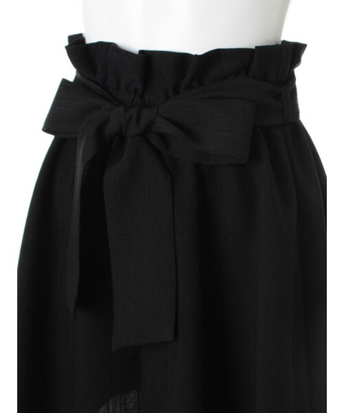 31 Sons de mode(トランテアン ソン ドゥ モード)の「リボン付フレアキュロット(パンツ・レディース・ブラック/ホワイト/サックスブルー・36/38)」の8枚目の写真