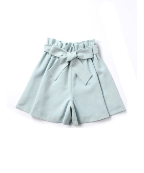 31 Sons de mode(トランテアン ソン ドゥ モード)の「リボン付フレアキュロット(パンツ・レディース・ブラック/ホワイト/サックスブルー・36/38)」の1枚目の写真