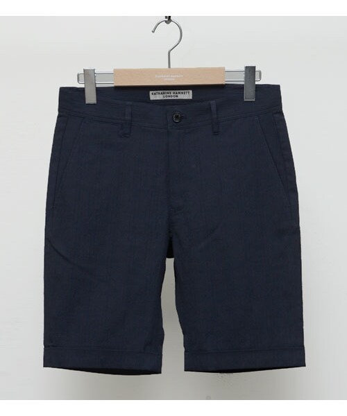 KATHARINE HAMNETT LONDON （キャサリンハムネットロンドン）の「SHADOW CHECK SUCKER PANTS（パンツ・メンズ・ブラック/ネイビー・M/L/XL）」の1枚目の写真