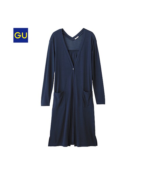GU（ジーユー）の「（GU）ライトカットソーカーディガン（WOMEN ⁄ パーカ・カーディガン・レディース・OFF WHITE/NAVY/BLACK/BLUE/GRAY・M/L/S/XL）」の4枚目の写真