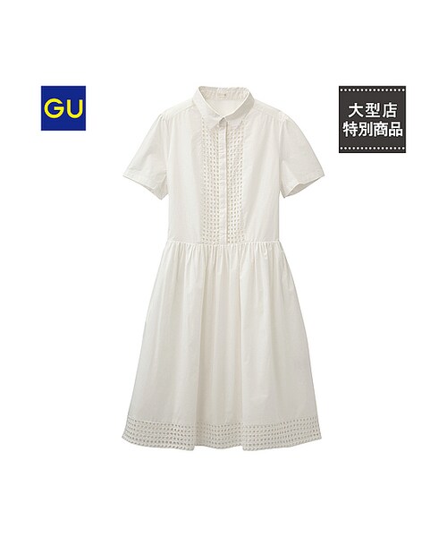 Gu ジーユー の Gu レースコンビシャツワンピース 半袖 ワンピース ドレス Wear