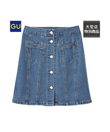 GU | （GU）デニムフロントボタンミニスカート(スカート)