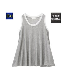 GU | （GU）バイカラーセーター（ノースリーブ）(トップス)