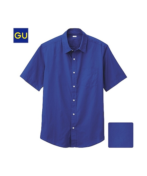 GU（ジーユー）の「（GU）ブロードシャツ（半袖）（MEN ⁄ シャツ・メンズ・KHAKI/WHITE/BLUE/LIGHT BLUE/BLACK/ORANGE・M/S/L/XL）」の4枚目の写真