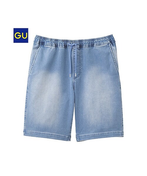 GU（ジーユー）の「（GU）デニムルックイージーショーツ（MEN ⁄ ショートパンツ・ハーフパンツ・メンズ・GRAY/BLUE・M/XL/L/S）」の2枚目の写真