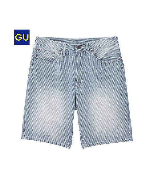 GU（ジーユー）の「（GU）５ポケットショーツ（MEN ⁄ ショートパンツ・ハーフパンツ・メンズ・OFF WHITE/BLUE・XL/L/M/S）」の2枚目の写真