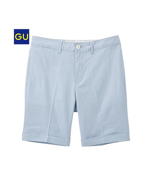 GU（ジーユー）の「（GU）リネンコットンショートトラウザー（MEN ⁄ チノ・イージーパンツ・デザインパンツ・メンズ・BLACK/OFF WHITE/NAVY/OLIVE/BLUE・L/M/XL/S）」の5枚目の写真