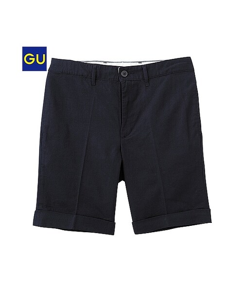 GU（ジーユー）の「（GU）リネンコットンショートトラウザー（MEN ⁄ チノ・イージーパンツ・デザインパンツ・メンズ・BLACK/OFF WHITE/NAVY/OLIVE/BLUE・L/M/XL/S）」の4枚目の写真
