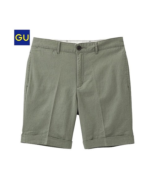 GU（ジーユー）の「（GU）リネンコットンショートトラウザー（MEN ⁄ チノ・イージーパンツ・デザインパンツ・メンズ・BLACK/OFF WHITE/NAVY/OLIVE/BLUE・L/M/XL/S）」の3枚目の写真