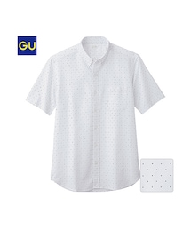 GU | （GU）オックスプリントシャツ（ドット・半袖）(トップス)