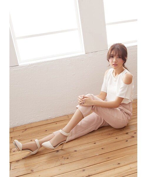 gracegift（グレースギフト）の「尖頭踝帶防水台高跟鞋（シューズ・レディース・杏色/白/黑・35/36/37/38/39/40/41）」の10枚目の写真