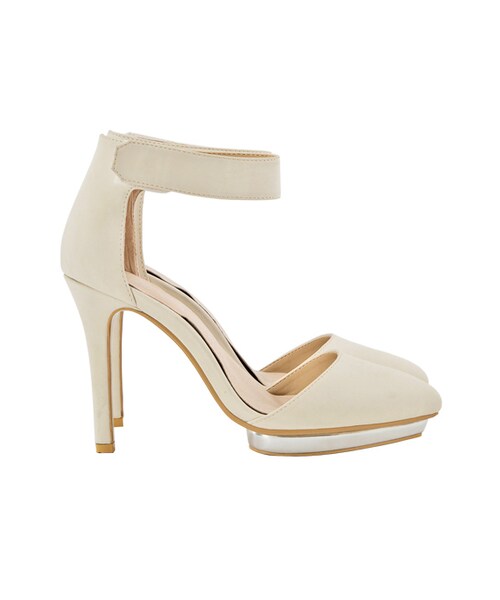 gracegift（グレースギフト）の「尖頭踝帶防水台高跟鞋（シューズ・レディース・杏色/白/黑・35/36/37/38/39/40/41）」の3枚目の写真