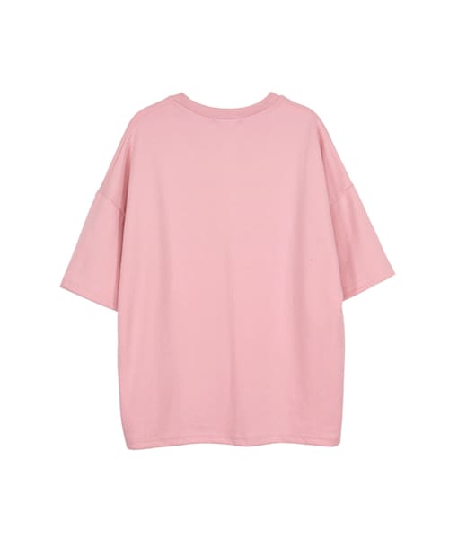 gracegift（グレースギフト）の「韓國奶油女孩字母拼接上衣（トップス・レディース・粉・F）」の2枚目の写真